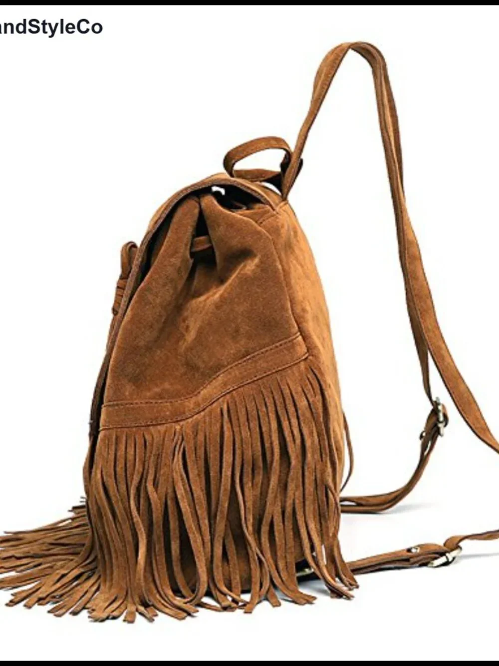 Women's Suede Leather Fringe Tassel Backpack Purse Shoulder Bag Daypack Travel